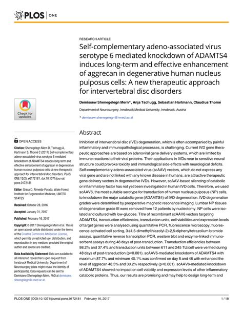 Pdf Self Complementary Adeno Associated Virus Serotype Mediated