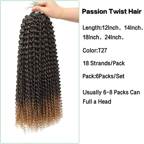 Cabello Passion Twist Crochet De Pulgadas Paquetes De Cabello