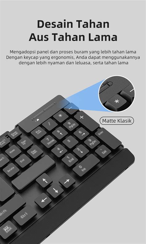 Jual Hot Basike Keyboard Mouse Wireless Portable Gaming Mechanical Full Size Bass For Pc Laptop