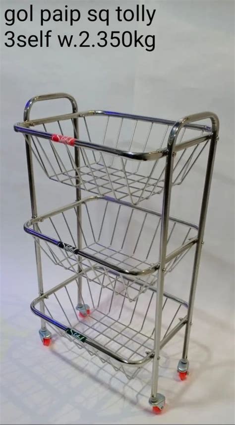 Inches Stainless Steel Fruit And Vegetable Basket Trolley Sliver