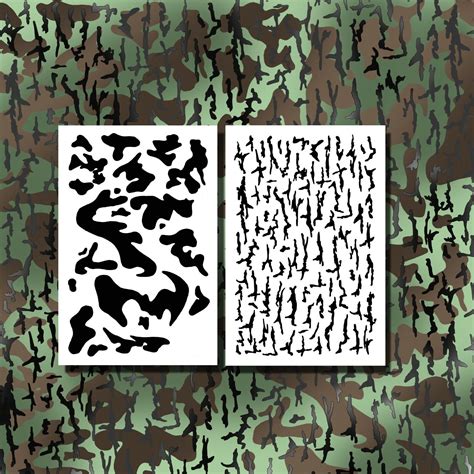 Camo Stencils For Spray Paint Duck Jon Boat Stencils Camouflage Bark