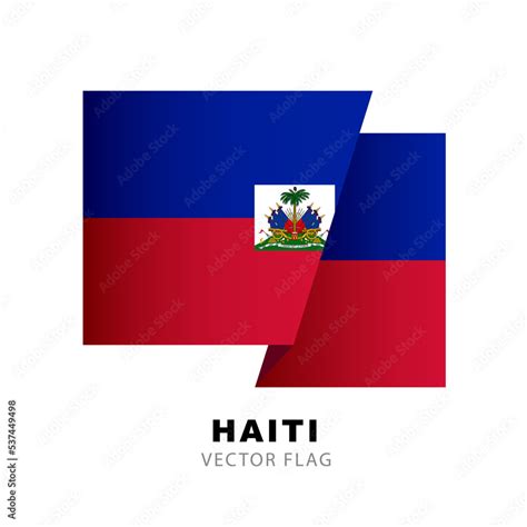 Colorful Haitian flag logo. Flag of Haiti. Vector illustration isolated ...