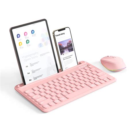 Backlit Bluetooth Keyboard and Mouse, Multi Device Compact Wireless ...