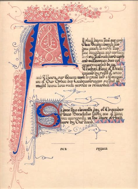 Illustrated Manuscript Hand Lettering Art Medieval Manuscript