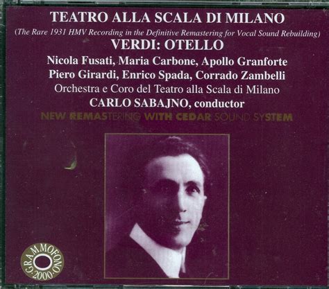 Giuseppe Verdi Otello Oper Gesamtaufnahme Cd Nicola Fusati