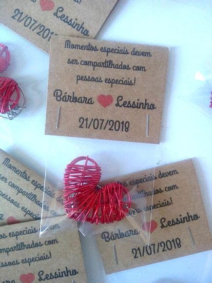 Lembrancinha para Noivado ou Casamento Chaveiro de Coração