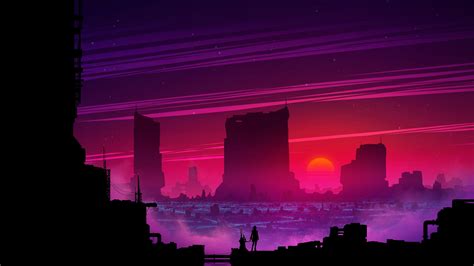 Purple Anime City Ps4 Wallpapers - Wallpaper Cave