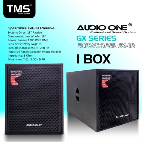 Jual 1 BOX Subwoofer Pasif Audio One GX 118 Original 18 Inch