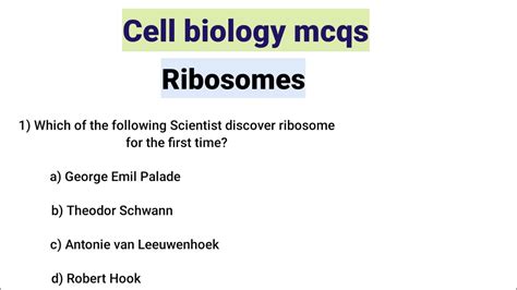 Cell Biology Mcq Questions And Answers Mcqs On Ribosomes Youtube