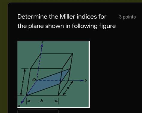 Solved Determine The Miller Indices For Points The Plane Shown In