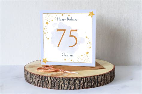 75th Birthday Card For Him Personalised Happy Birthday Add Etsy