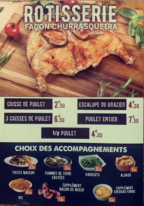 Carta Del Restaurante Au Brazier Nanterre Nanterre