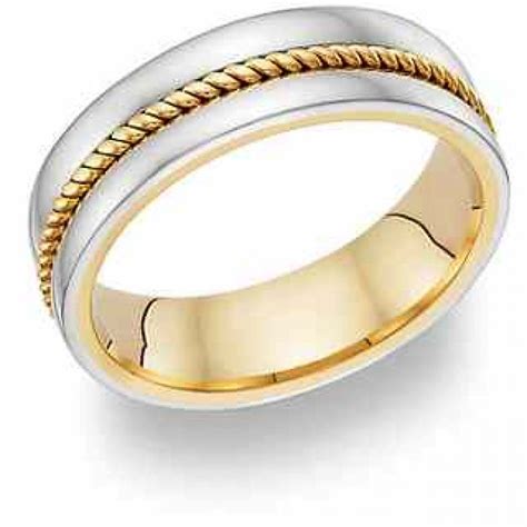 Christian Wedding Rings 14k Two Tone Gold Rope Design Wedding