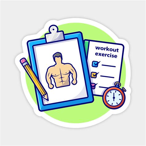 Workout Exercise Cartoon Vector Icon Illustration Workout Magnet