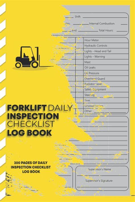 Buy Forklift Daily Inspection Checklist Log Book 200 Pages Of Forklift