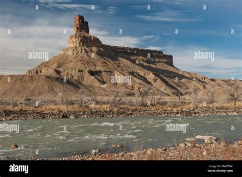 Gunnison Butte and the Green River, near Green River, Utah. This view ...