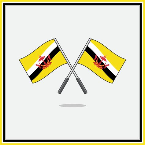 Flag of Brunei Darussalam Cartoon Vector Illustration. Brunei ...