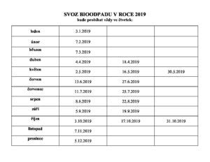 SVOZ BIOODPADU Horni Plana 2019 Město Horní Planá