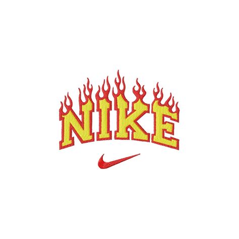 Nike Flame Embroidery Design 5 Sizes Nike Flame Digitized Etsy