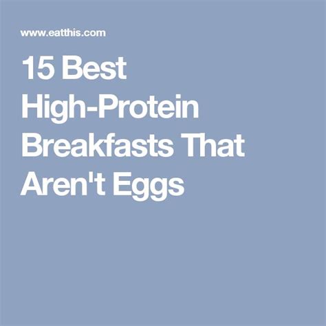 16 Best High Protein Breakfasts That Arent Eggs High Protein