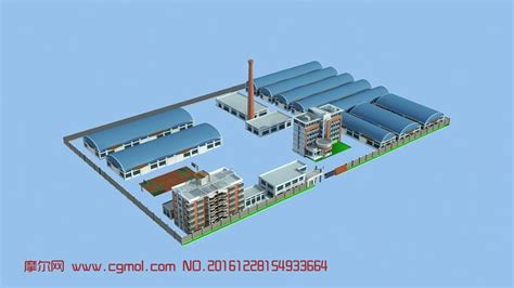 工厂基础设施建筑模型3d模型下载3d模型网maya模型免费下载摩尔网