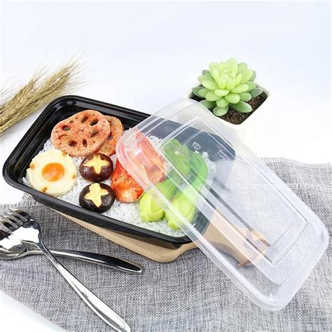 Ml Microwavable Freezer Safe Disposable Black Lunch Take Away