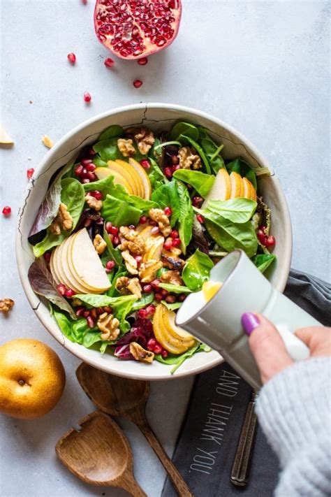 Asian Pear And Walnut Salad With Maple Mustard Vinaigrette Paleo