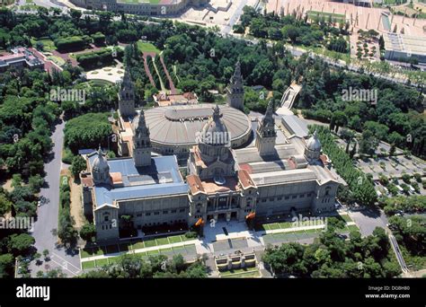 Palau Nacional Built For The 1929 World Fair Barcelona Spain Stock