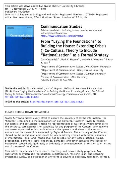 Pdf From Laying The Foundations” To Building The House Extending