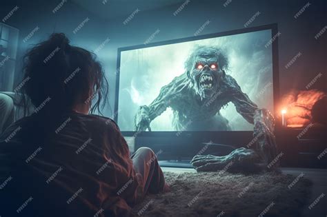 Premium AI Image | Scary Movie Night