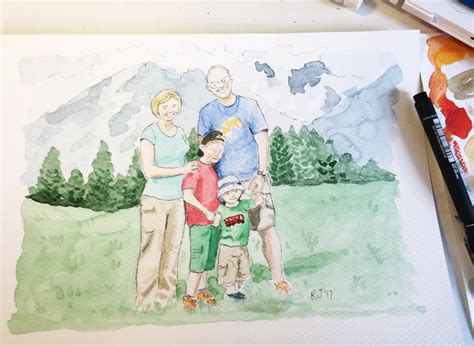 Watercolor Family Portrait at PaintingValley.com | Explore collection ...