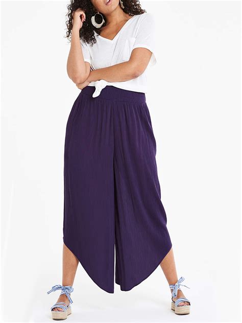 Plus Size Wholesale Clothing By Simply Be Simplybe Aubergine Crinkle Shirred Culottes Plus