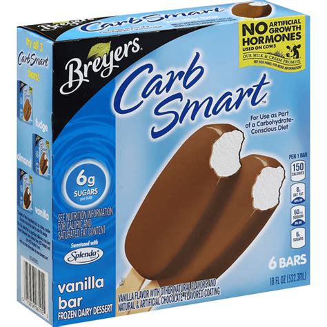 Breyers Carb Smart Frozen Dairy Dessert Vanilla Bar Sandwiches And Bars Edwards Food Giant