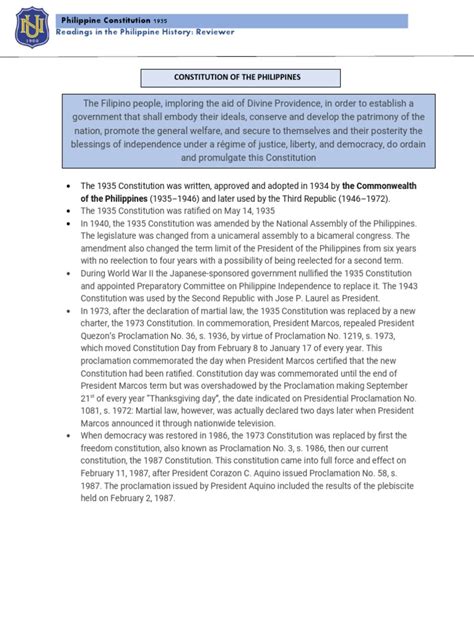 The 1935 Philippine Constitution | PDF