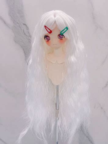 Bjd Wig Female White Soft Long Curly Wig For Sd Msd Yosd Size Ball