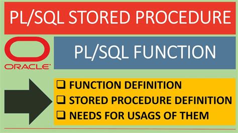 Pl Sql Function In Oracle Pl Sql Stored Procedure In Oracle Youtube