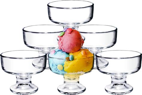 Binsakao Glas Eisschale Set Kleine Glas Dessertbecher für Trifle