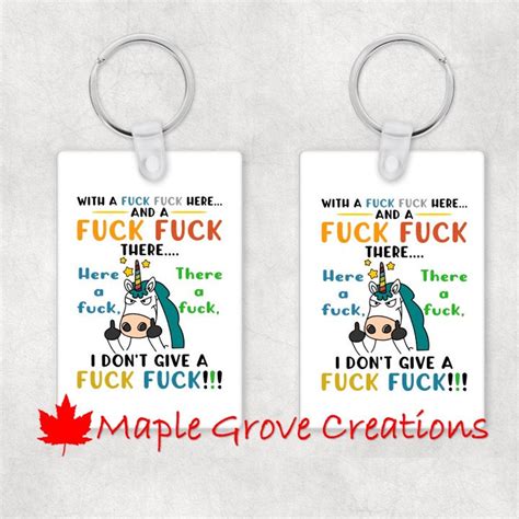 Unicorn With A Fuck Fuck Here And A Fuck Fuck There Keychain X Gloss White Fiberglass
