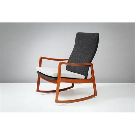 Vintage Rocking Chair Fd In Teak By Ole Wanscher