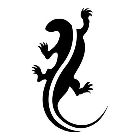 Simple black lizard with white stripe spine tattoo design - Tattooimages.biz