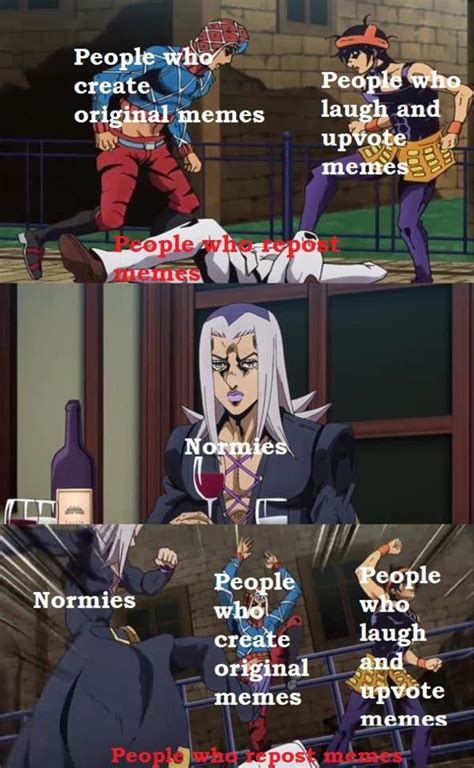 Everyone Hates Reposters Abbacchio Joins The Kicking Know Your Meme