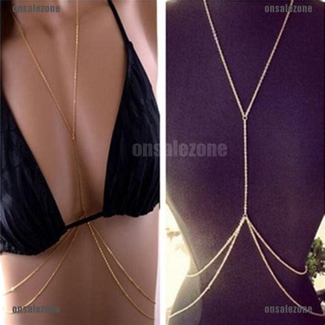 Women Sexy Fashion Gold Body Belly Waist Chain Bikini Beach Harness