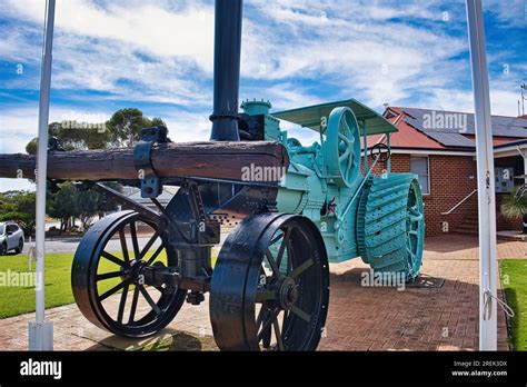 Front Side Of A Vintage Restored Steam Ploughing Engine Built In