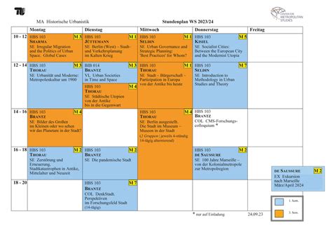 Der Stundenplan F R Das Wintersemester Steht Fest Tu Berlin