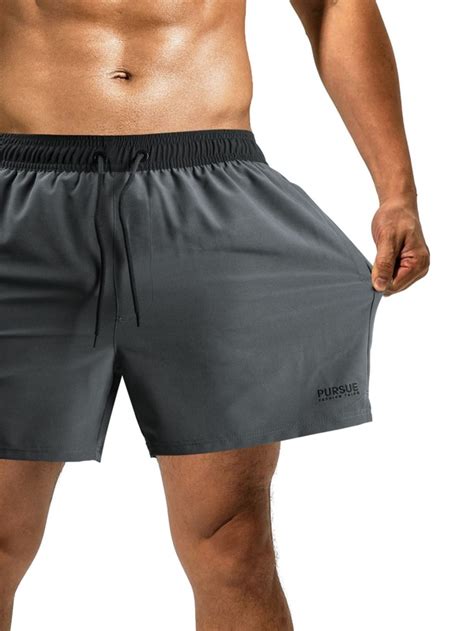 Manfinity Hombres Shorts De Nataci N Con Estampado De Letra De Cintura