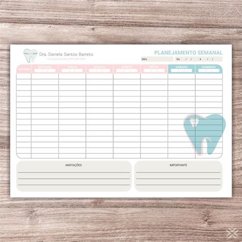 Planner Dentista Multixprint Dentistas Amostras De Cores