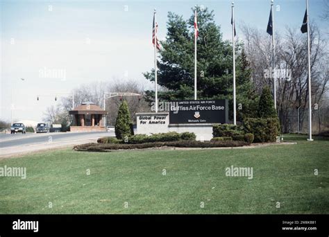 A Long View Of The Main Gate Base Griffiss Air Force Base State New