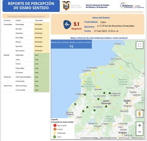 Riesgos Ecuador On Twitter Atenci N Sismo Revisado De Magnitud