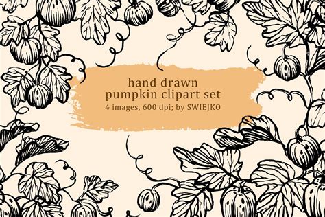 Pumpkin Pimpkin Vines Black And White Graphic By Swiejko · Creative