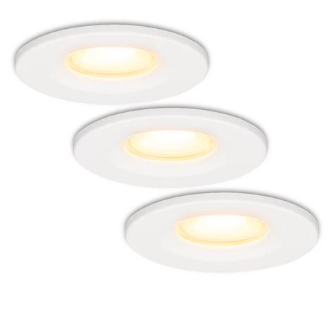 Set Of 3 Dimmable LED Downlight White Venezia 6 Watt 2200 2700K IP65